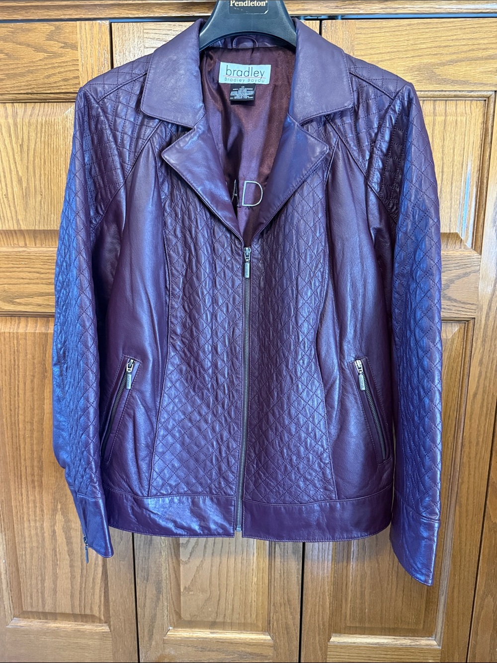 Bradley Bayou Quilted Leather Jacket - Deep Plum- 1X
